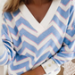 Kristy Chevron V Neck Oversized Top