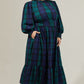 Hudson Plaid Caitlyn Smock Sleeve Midi Dress