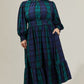 Hudson Plaid Caitlyn Smock Sleeve Midi Dress