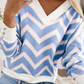 Kristy Chevron V Neck Oversized Top