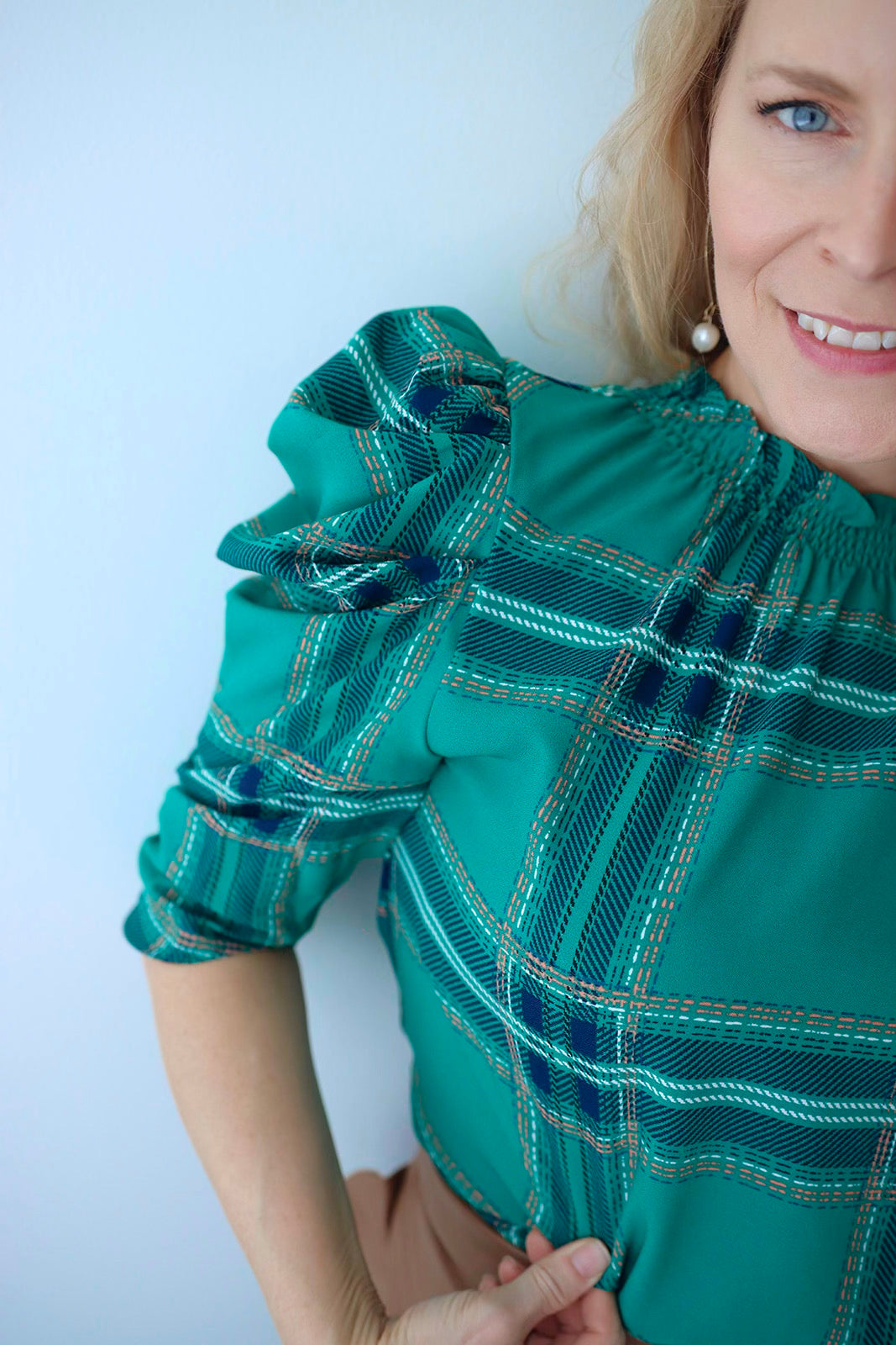 Jade Plaid Blouse