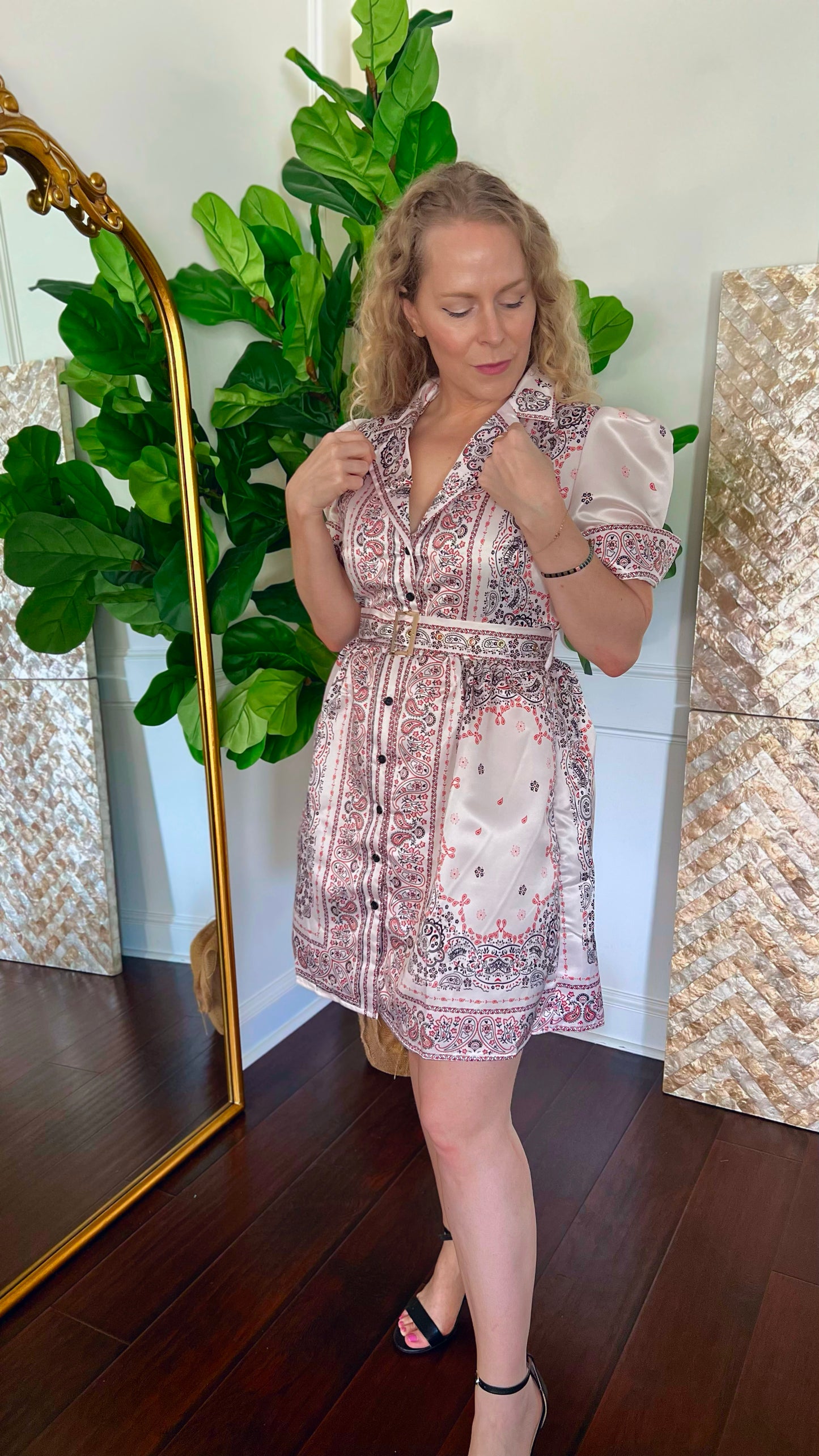 Bailey Belted Patterned Dress