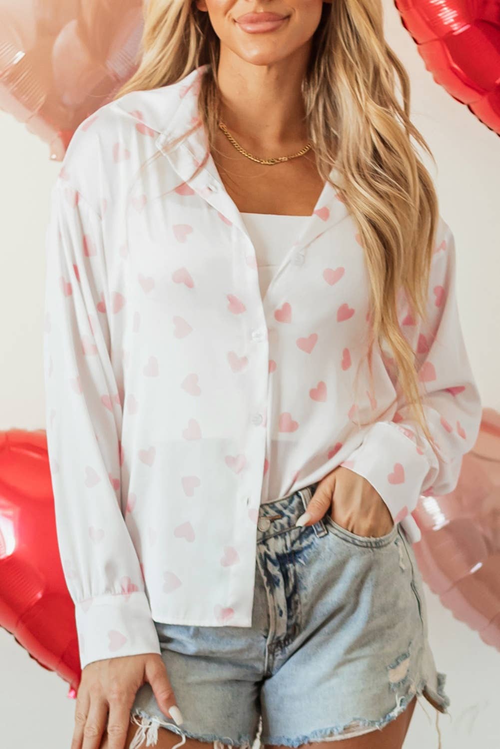 Sweet Heart Button Down top