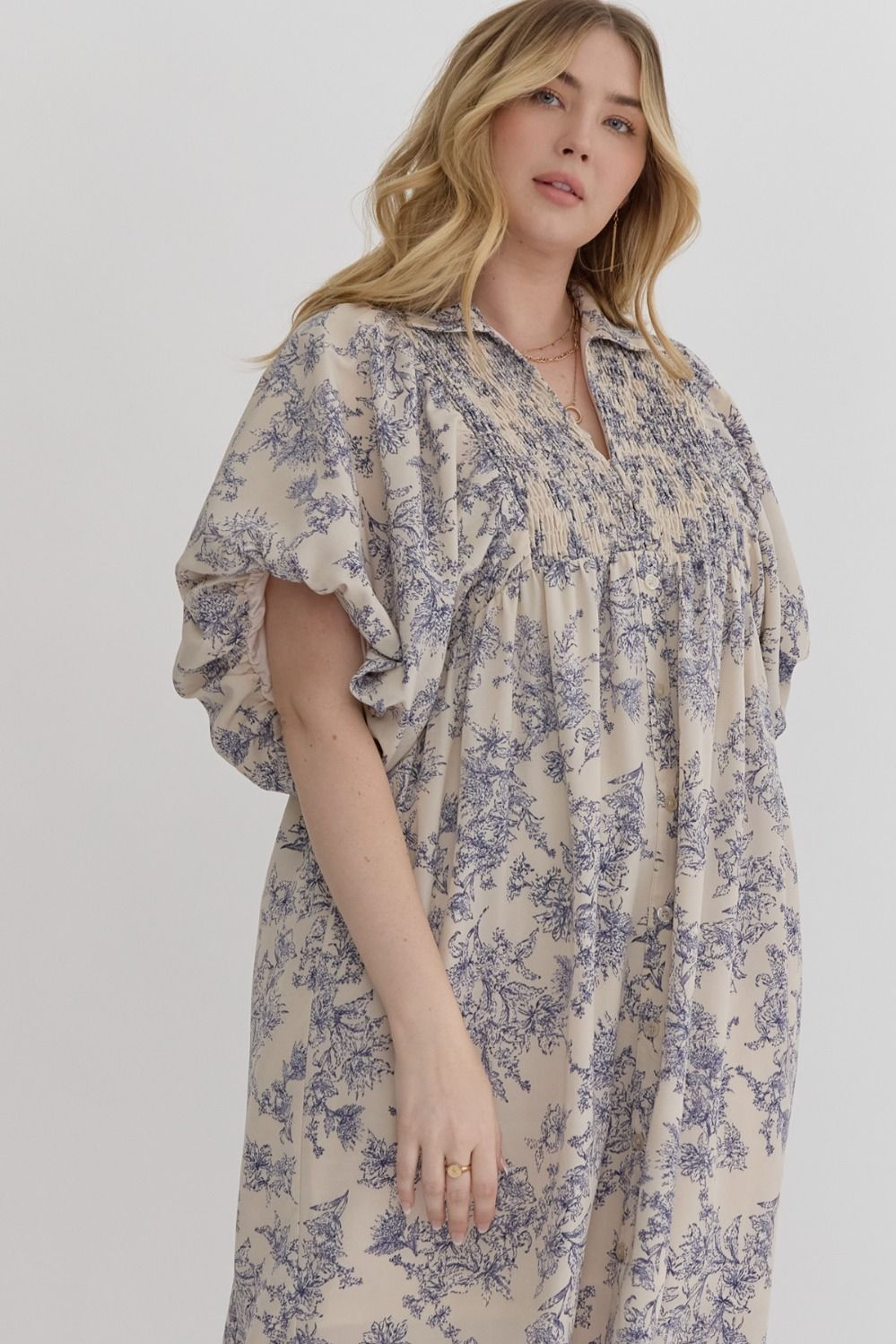 Diana Toile puff sleeve dress