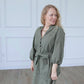 Olive Embroidered Belted Dress