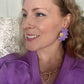 Purple Flower Statement Earrings