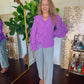 Anita Purple Ruffle Blouse