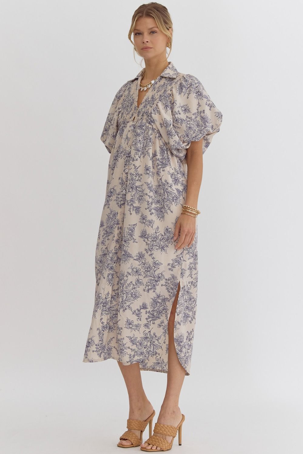 Diana Toile puff sleeve dress