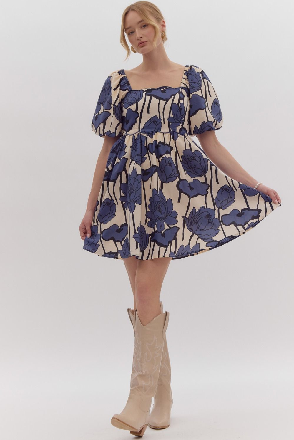 Clarissa floral puff sleeve dress