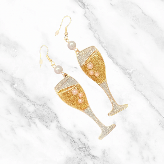 Champagne Pearl dangle earrings
