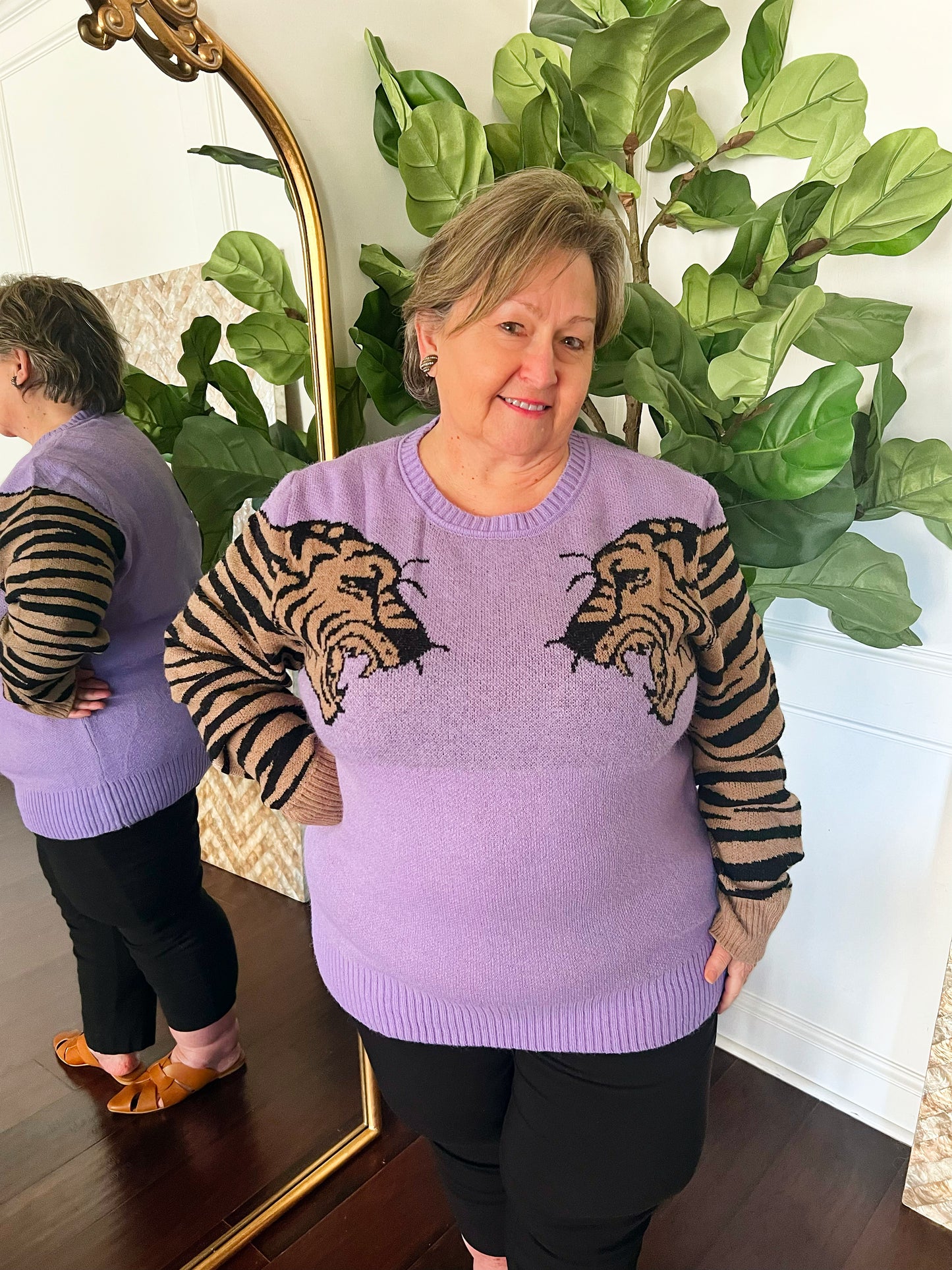 Caroline Tiger Sleeve Sweater
