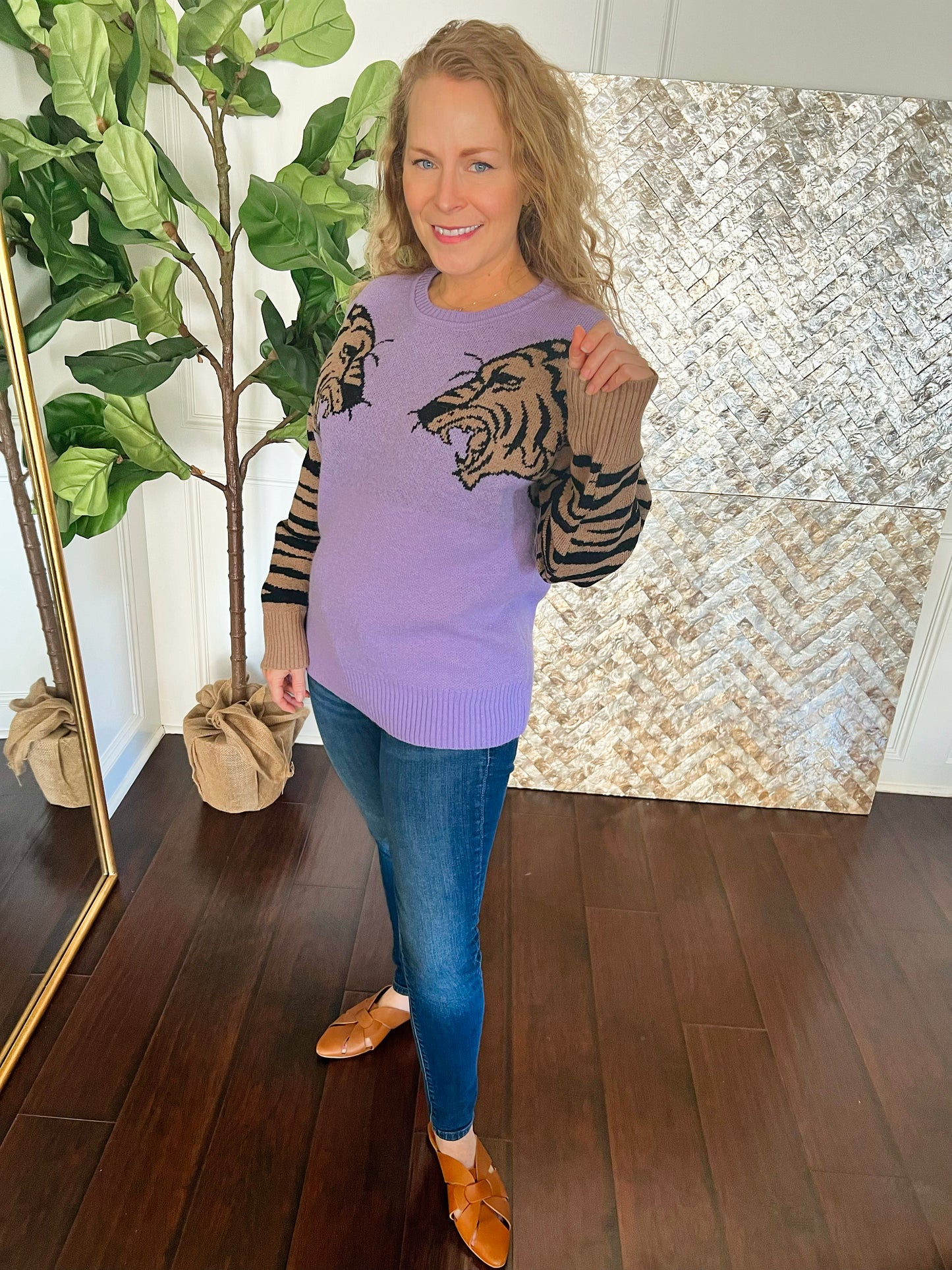 Caroline Tiger Sleeve Sweater