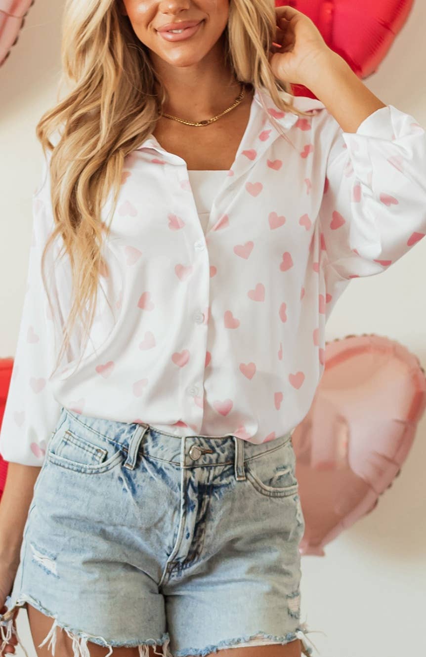 Sweet Heart Button Down top