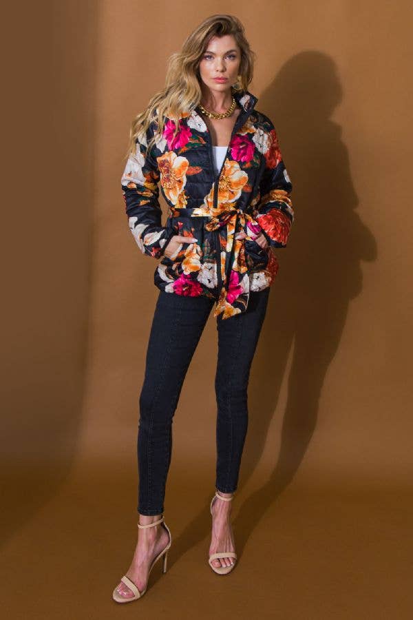 Emily in Paris Floral puffer jacket affordable