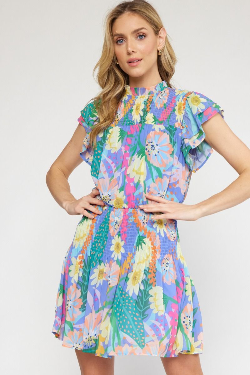 Frankie floral print dress- Lavender