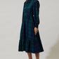 Hudson Plaid Caitlyn Smock Sleeve Midi Dress