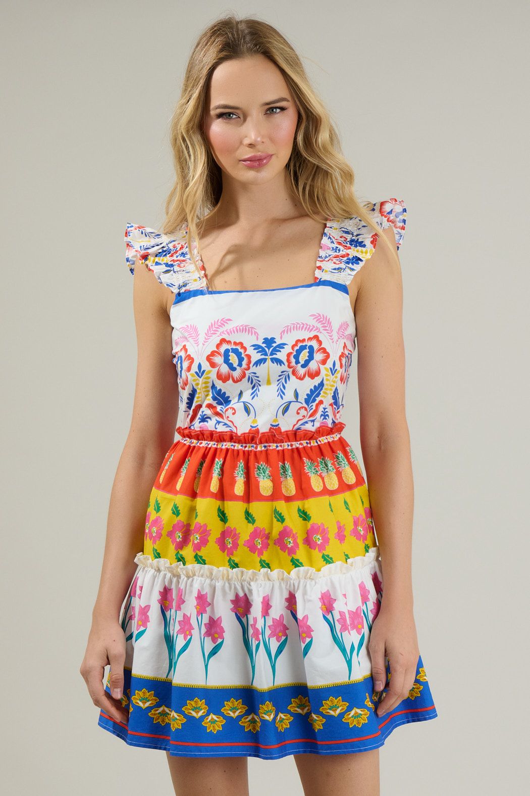 Amara Floral Ruffle Tiered Mini Dress