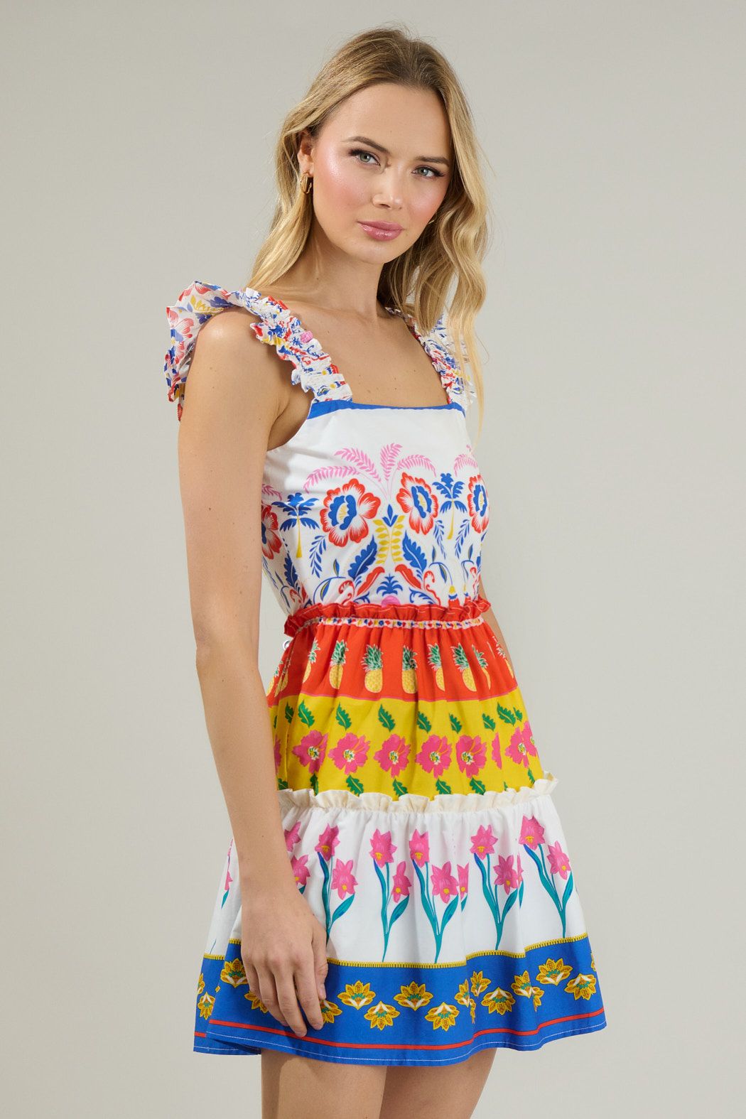 Amara Floral Ruffle Tiered Mini Dress