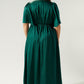 emerald satin holiday plus sized dress